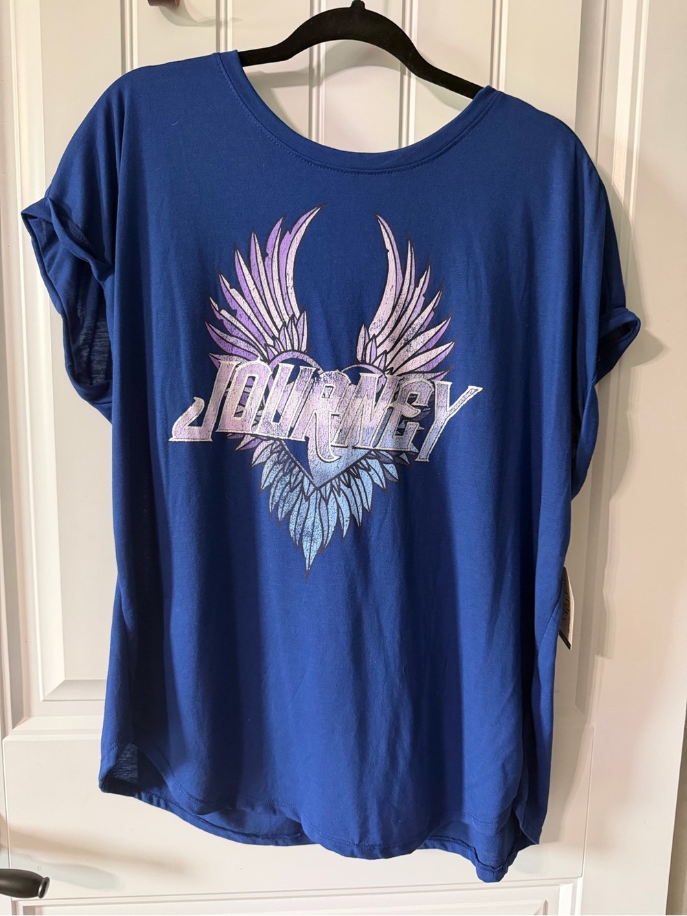 Journey Graphic Short Sleeve Women's Top - Blue